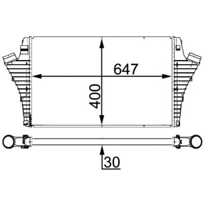 Billede af MAHLE ORIGINAL CI 21 000S Intercooler SAAB: 9 3 Stationcar, Sedan, OPEL: Vectra C Caravan