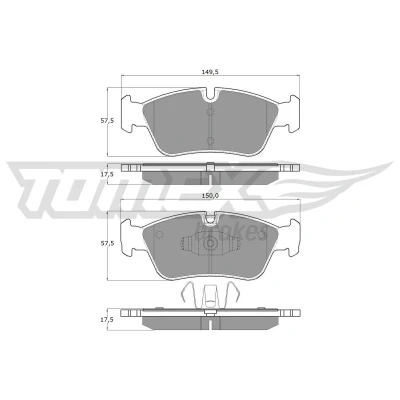 Billede af TOMEX brakes TX 14 35 Bremseklodser foraksel Forberedt til slidindikator BMW: 3 Sedan, 1 Hatchback