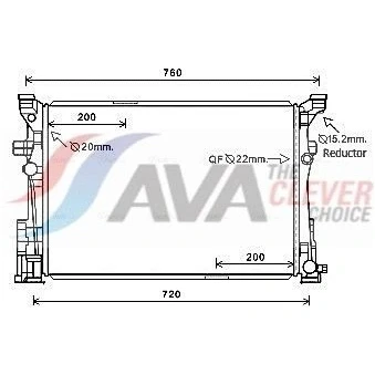 Billede af PRASCO MS2653 Radiator Aluminium 640 452 23 Mekanisk fuget køleripper MERCEDES BENZ: B klasse