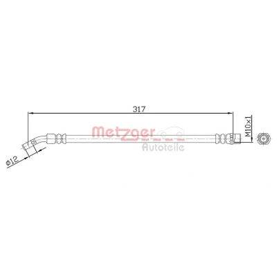 Billede af METZGER 4113680 Bremseslange 317 F10x1 OPEL: Vectra C Sedan, Caravan, CC, SAAB: 9 3 Stationcar, Sedan