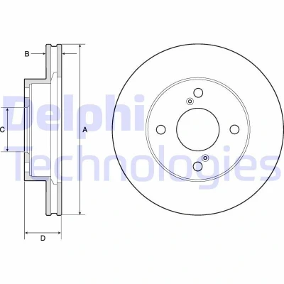 Billede af DELPHI BG4810C Bremseskiver 231 20 4 ventileret coatet ubehandlet uden hjullejer, ABS sensorring SUZUKI: Celerio