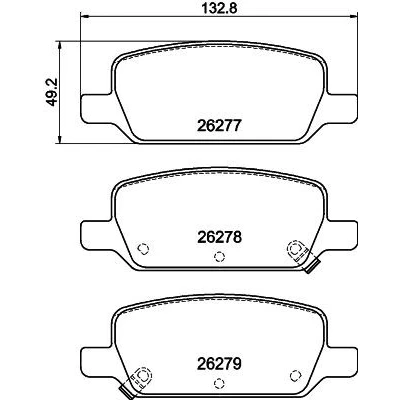 Billede af HELLA 8DB 355 040 951 Bremseklodser med akustisk advarsel for slid tilbehør TESLA: Model 3, Y