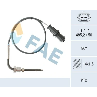 Billede af FAE 68080 Sensoren efter partikelfilter FIAT: Punto Evo Hatchback, III Hatchback