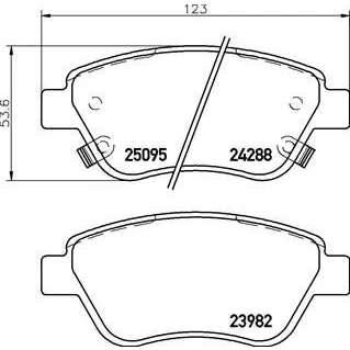 Billede af BREMBO P 59 081 Bremseklodser med akustisk advarsel for slid bremsecaliperskruer tilbehør OPEL: Adam