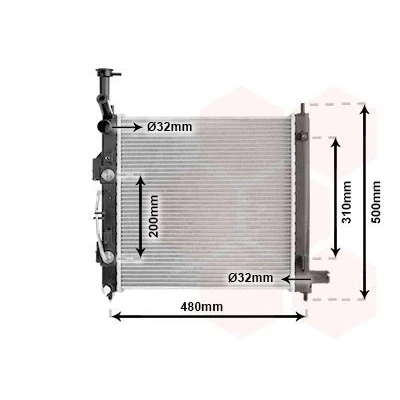 Billede af VAN WEZEL 83012727 Radiator Aluminium 410 16 med oliekøler Loddet køleripper