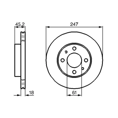 Billede af BOSCH 0 986 478 459 Bremseskiver 247 18 4 100 ventileret olieret NISSAN: ALMERA 1
