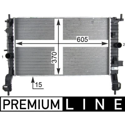 Billede af MAHLE ORIGINAL CR 2119 000P Radiator til køretøjer med klimaanlæg 605 370 15 Loddet køleripper OPEL: Meriva A