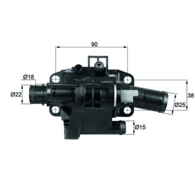 Billede af MAHLE ORIGINAL TH 41 83 Termostat med pakning PEUGEOT: 207 CC, 206 Hatchback, 307 SW, CITROËN: C4 I Grand Picasso, C5 II Coupe