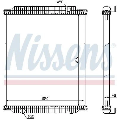 Billede af NISSENS 67218 Radiator Aluminium 810 689 48 uden ramme Loddet køleripper
