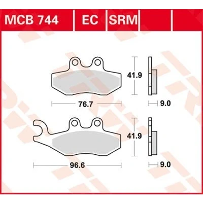 Billede af TRW Sinter Maxi Scooter MCB744SRM Bremseklodser