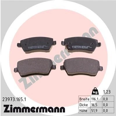 Billede af ZIMMERMANN 23973.165.1 Bremseklodser med akustisk advarsel for slid Billede svarer til leveringsomfang SUZUKI: SWIFT 3, Splash, NISSAN: MICRA 5