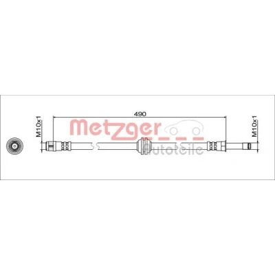 Billede af METZGER 4111781 Bremseslange venstre foraksel, højre foraksel 490 MERCEDES BENZ: Vito Mixto