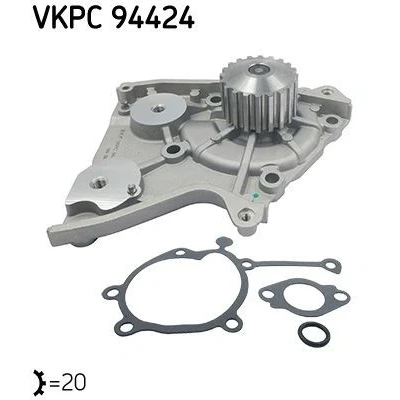 Billede af SKF VKPC 94424 Vandpumpe 20 med pakninger Metal til tandremsdrift