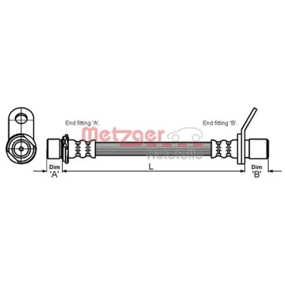 Billede af METZGER 4110014 Bremseslange 350 F10x1 TOYOTA: Avensis I Sedan