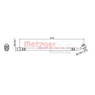 Billede af METZGER 4111795 Bremseslange Bagaksel venstre, højre 372