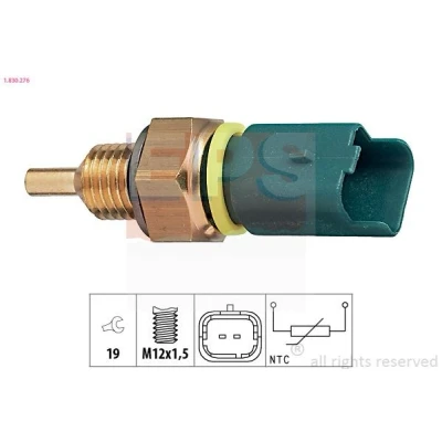 Billede af EPS 1.830.276 Kølevæsketemperatur Sensor Made in Italy OE Equivalent grøn PEUGEOT: 207 Hatchback, 407 SW, 206 CITROËN: C5 II Hatchback