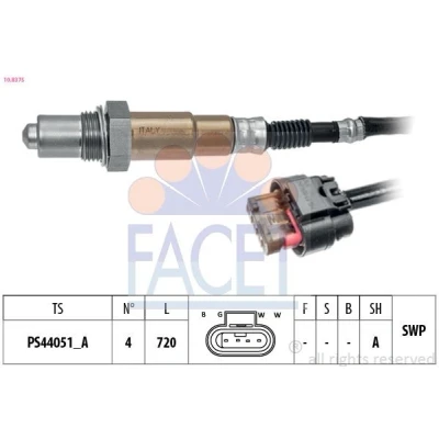 Billede af FACET 10.8375 Lambdasonde opvarmet, pladesonde, Gevind, forsmurt FORD: FOCUS 3 Turnier, C Max 2, KUGA 2