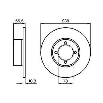 Billede af BOSCH 0 986 478 079 Bremseskiver 238 11 4 92 fuldstændigt olieret OPEL: Manta A Coupe, Kadett C Sedan, Ascona Sedan