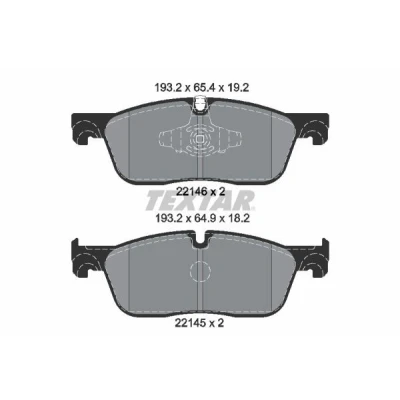 Billede af TEXTAR 2214601 Bremseklodser Forberedt til slidindikator LAND ROVER: Range Rover Evoque, Discovery Sport, JAGUAR: E Pace