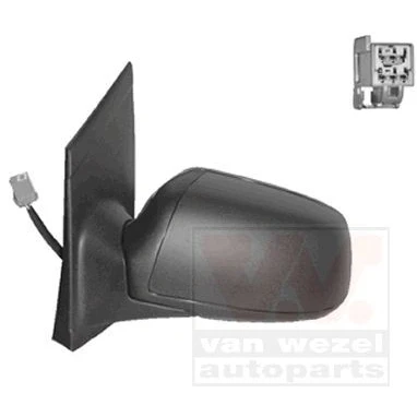 Billede af Sidespejl Van Wezel 1863809 venstre sort Komplet spejl, konveks, til elektr. spejlindstilling, opvarmelig FORD: Focus 2 Kombi