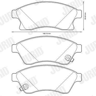 Billede af Jurid 573332JC Bremseklodser White Low Dust Keramik med akustisk advarsel for slid OPEL: Astra J Sports Tourer, Hatchback, Sedan