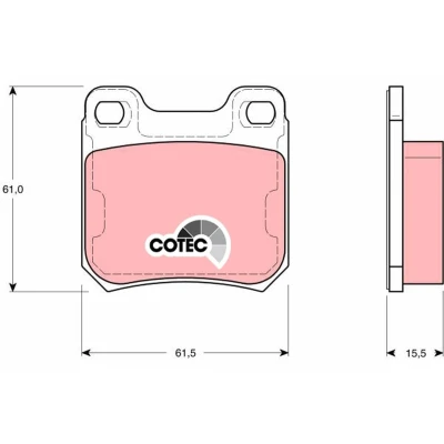 Billede af TRW COTEC GDB1346 Bremseklodser Ikke forberedt til slidindikator SAAB: 9 5 Stationcar, 3 Hatchback, Sedan, OPEL: Vectra B Omega Sedan