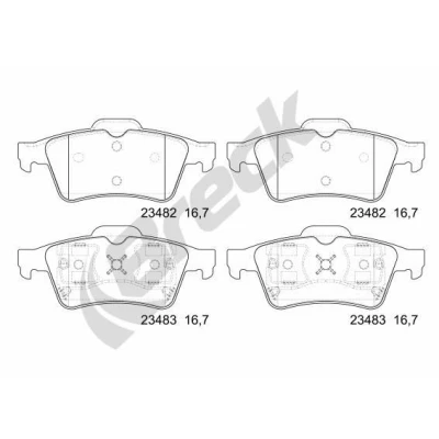 Billede af BRECK 23482 00 702 Bremseklodser Ikke forberedt til slidindikator RENAULT: ESPACE 4, MEGANE 2, LAGUNA NISSAN: Primera Stationcar