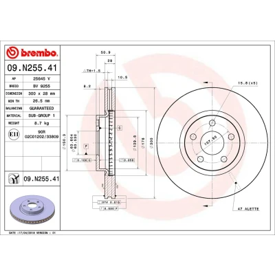 Billede af Bremseskive BREMBO 09.N255.41