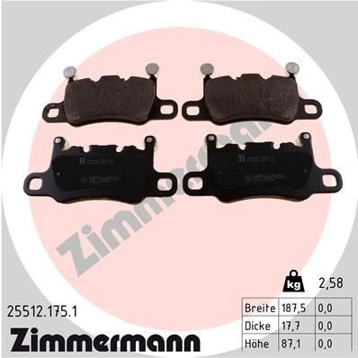 Billede af ZIMMERMANN 25512.175.1 Bremseklodser Forberedt til slidindikator Billede svarer leveringsomfang PORSCHE: 911 Cabriolet, Coupe