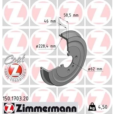 Billede af Bremsetromle ZIMMERMANN 150.1703.20