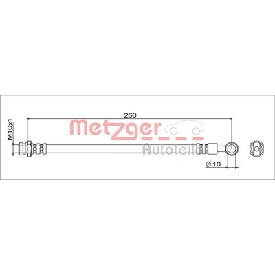 Billede af METZGER 4111743 Bremseslange Bagaksel venstre, højre, ved bremsekaliber 260