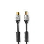 Billede af Coax Cable IEC (Coax) han Hun Nikkelplateret 75 Ohm Quad Skærmet 10.0 m Runde PVC Hvid Plastikpose