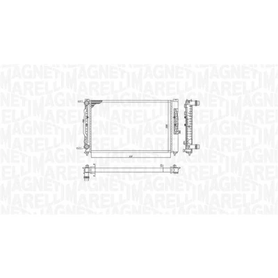 Billede af MAGNETI MARELLI 350213191700 Radiator 632 396 23 Mekanisk fuget køleripper AUDI: A6 C5 Avant, A4 B5 Sedan, Sedan
