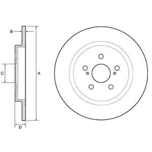 Billede af DELPHI BG4650C Bremseskiver 279 10 5 fuldstændigt coatet ubehandlet uden hjullejer, ABS sensorring TOYOTA: Urban Cruiser, LEXUS: CT