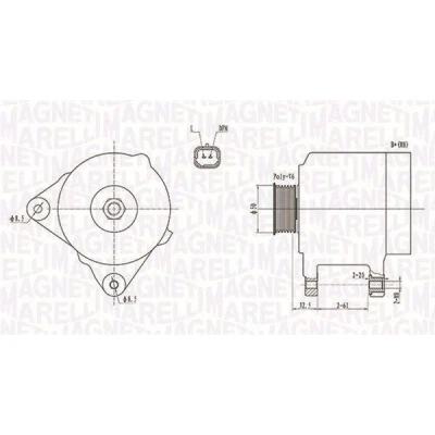 Billede af MAGNETI MARELLI 063731824010 Generator 12V 150A RENAULT: LAGUNA 2, TRAFIC 2 Bus, NISSAN: Primastar Van, OPEL: Vivaro A Van