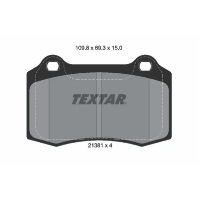 Billede af TEXTAR 2138102 Bremseklodser Ikke forberedt til slidindikator PEUGEOT: 208 I Hatchback, VOLVO: V70 2, S60 I, CITROËN: DS3 Cabriolet