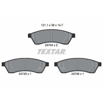 Billede af TEXTAR 2474401 Bremseklodser med akustisk advarsel for slid CHEVROLET: Epica Sedan