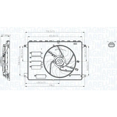 Billede af MAGNETI MARELLI 069422761010 Køleventilator 385 12 372 FORD: S Max Mk1, MONDEO 4 Turnier