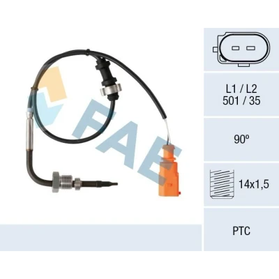 Billede af FAE 68024 Sensoren efter partikelfilter VOLKSWAGEN: Polo V Hatchback, SEAT: Ibiza 4 ST,