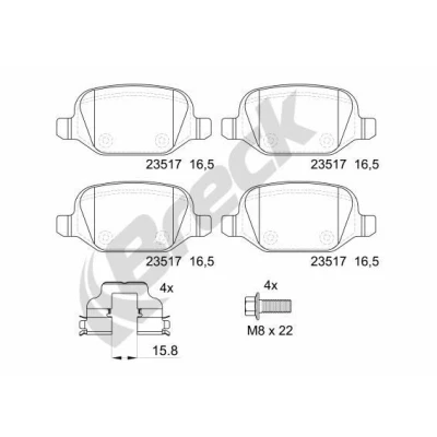 Billede af BRECK 23517 00 704 Bremseklodser ALFA ROMEO: 147, 156 Sportwagon, GT
