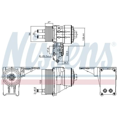 Billede af NISSENS 91328 Olieradiator med oliefilterhus filter LAND ROVER: Defender SUV Cabriolet, FORD: Transit Mk6 Bus