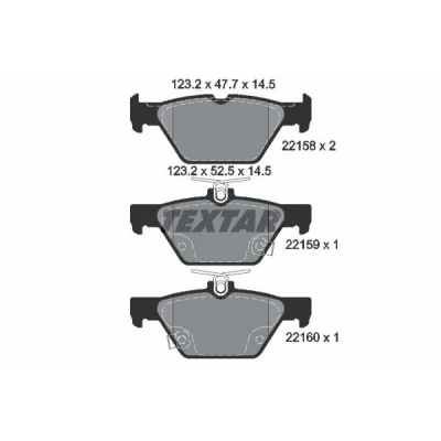 Billede af TEXTAR 2215801 Bremseklodser med akustisk advarsel for slid SUBARU: Outback V, IV, WRX Sedan
