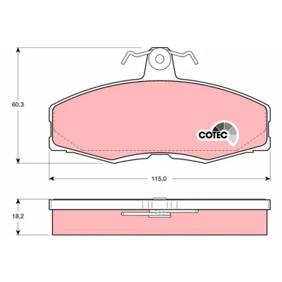 Billede af TRW COTEC GDB473 Bremseklodser Ikke forberedt til slidindikator med bremsecaliperskruer tilbehør FORD: Sierra Mk2 Hatchback, Mk1 Hatchback