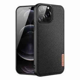 Billede af iPhone 13 Pro Max DUX DUCIS Fino Hybrid cover Tekstil Design Sort