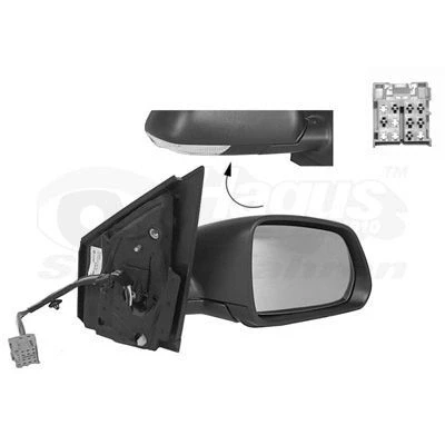 Billede af Sidespejl Van Wezel 5828808 højre sort Komplet spejl, konveks, til elektr. spejlindstilling, opvarmelig VOLKSWAGEN: Polo IV Hatchback