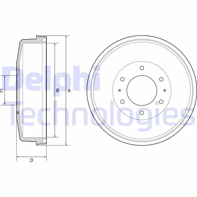 Billede af DELPHI BF559 Bremsetromler uden ABS sensorring, hjullejer, leje 343