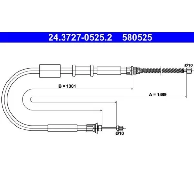 Billede af ATE 24.3727 0525.2 Håndbremsekabel 1469 FIAT: Punto I Hatchback