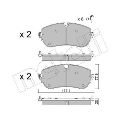 Billede af METELLI 22 1342 0 Bremseklodser med akustisk advarsel for slid LAND ROVER: Discovery Sport, Range Rover Evoque