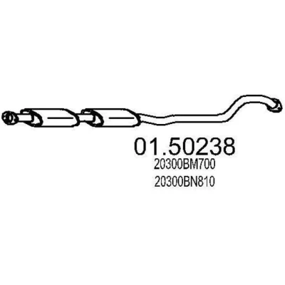 Billede af MTS 01.50238 Midterste Lyddæmper 2100 NISSAN: Almera 2 Limousine, II Hatchback