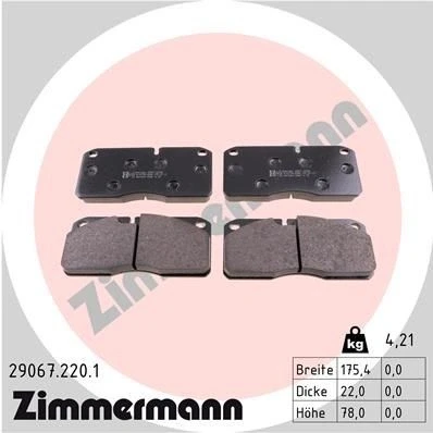 Billede af ZIMMERMANN 29067.220.1 Bremseklodser Billede svarer til leveringsomfang